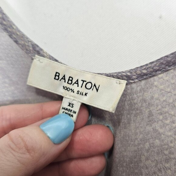 Babaton XS 100% Silk Snake Print Tank Top Lightweight Luxury Animal Purple‎ Gray - Picture 4 of 11